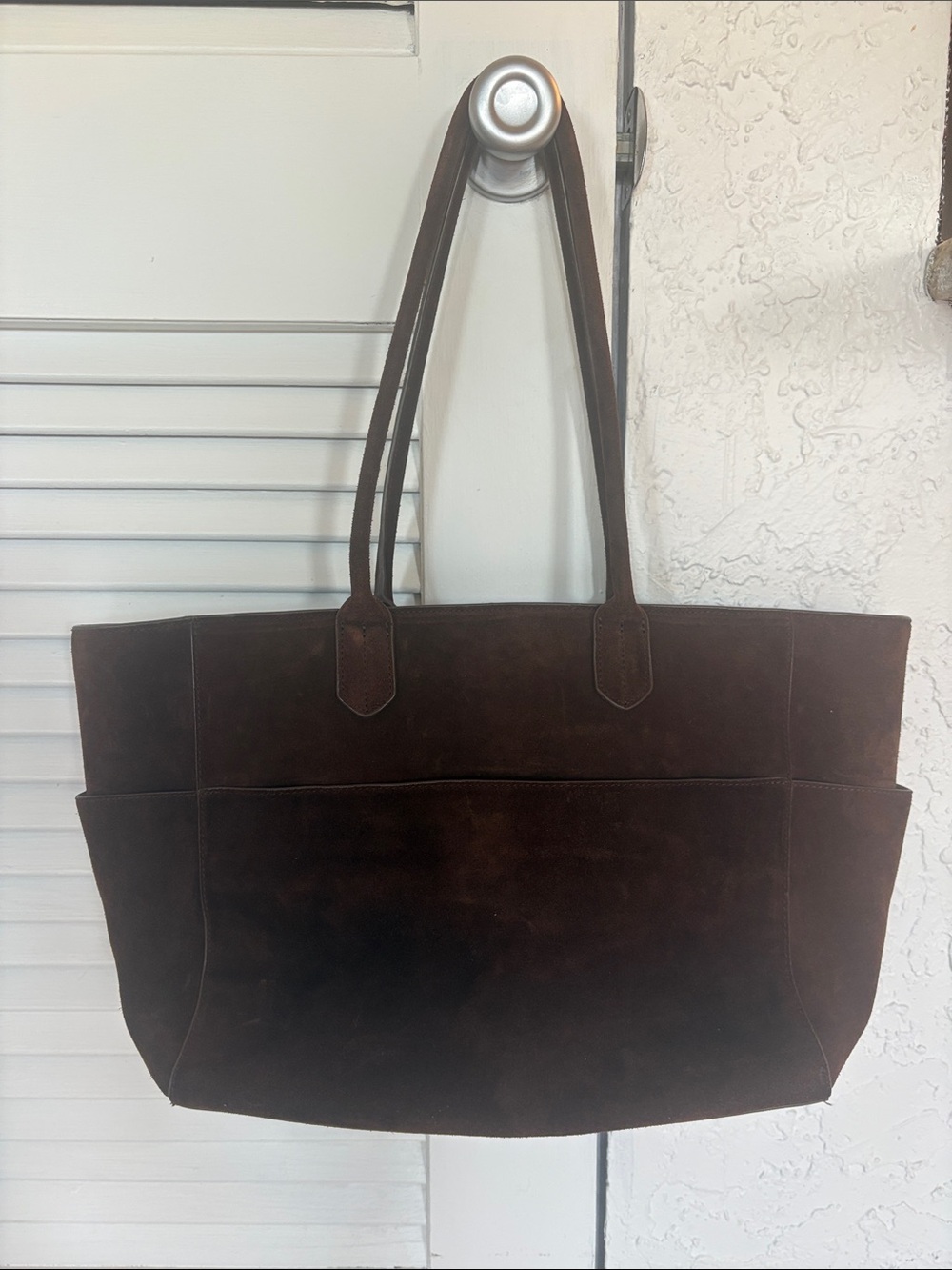 Quince Dark Brown Suede Tote Bag